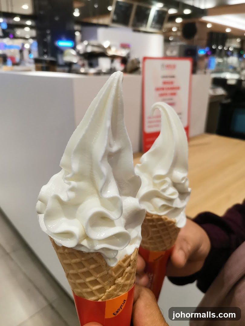 Two Soft Serve Ice Cream Cones