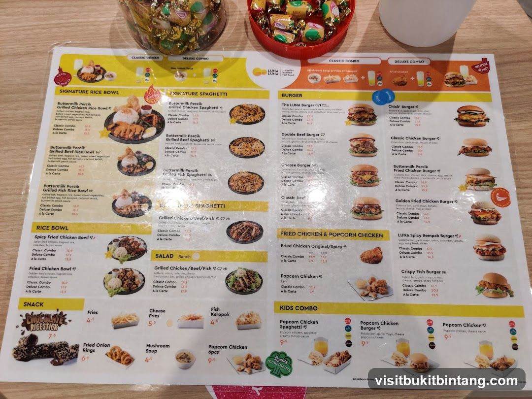 LUNA Malaysian Fast Food Menu