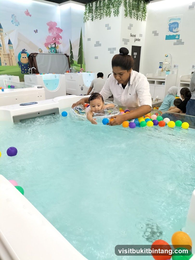 Baby enjoying a hydrotherapy session