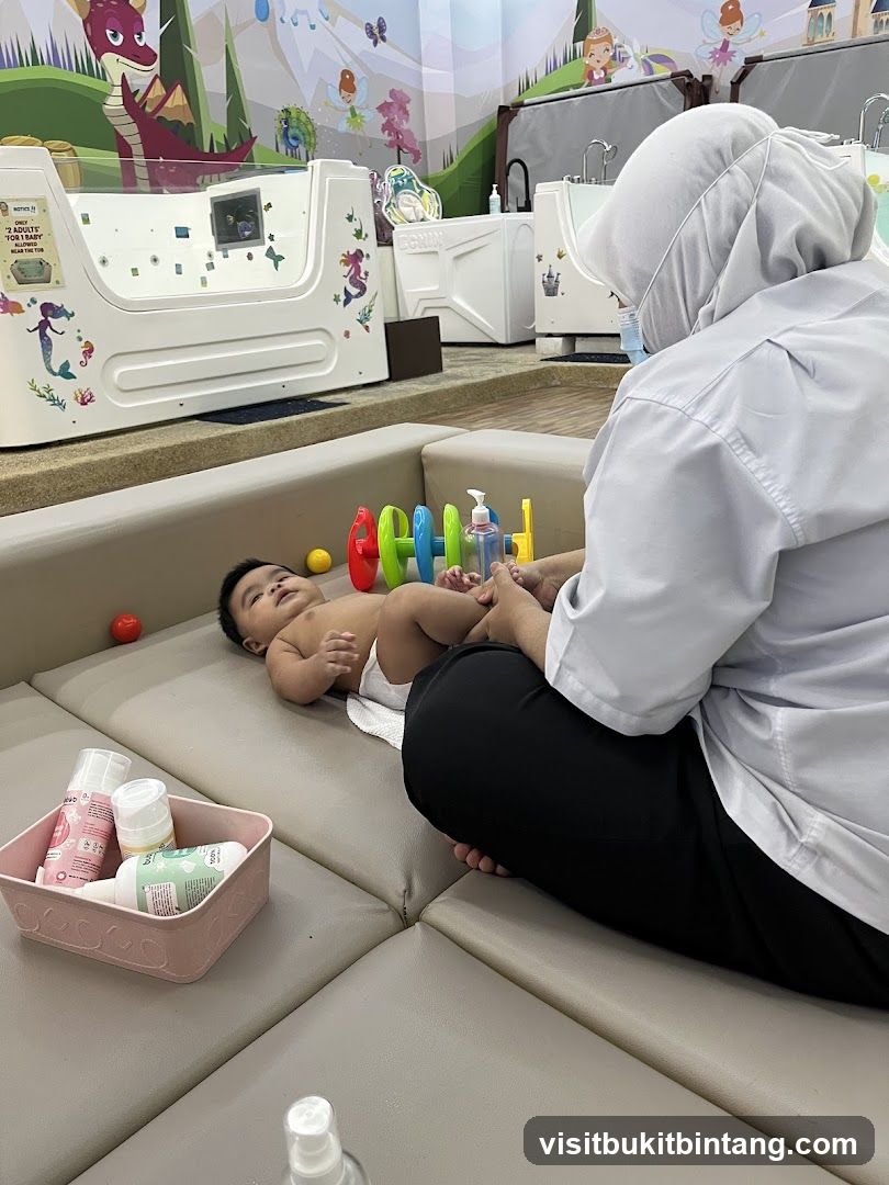 Baby massage session