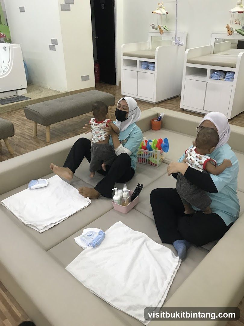 Nursery Room with Caretakers and Babies