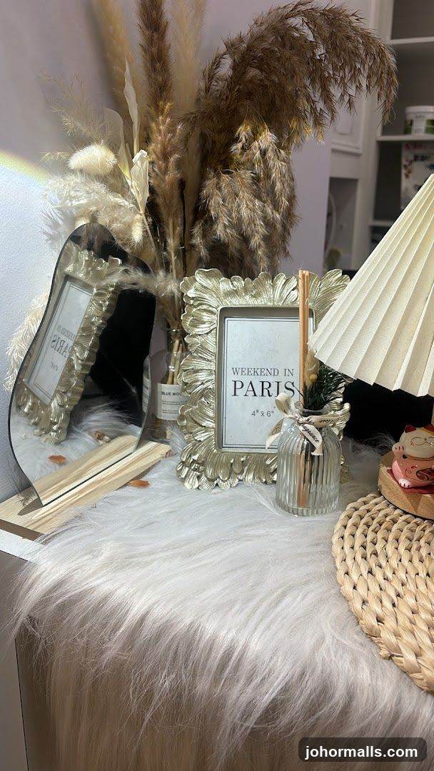 Decorative items on a shelf