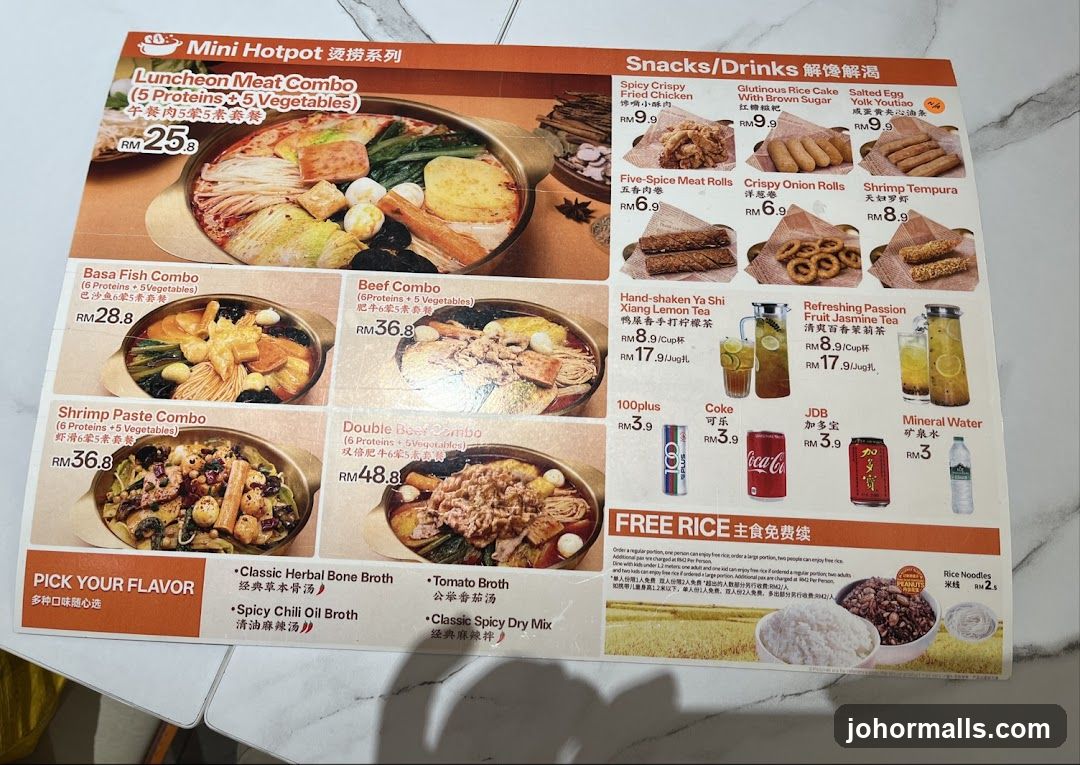 Mini Hotpot Menu