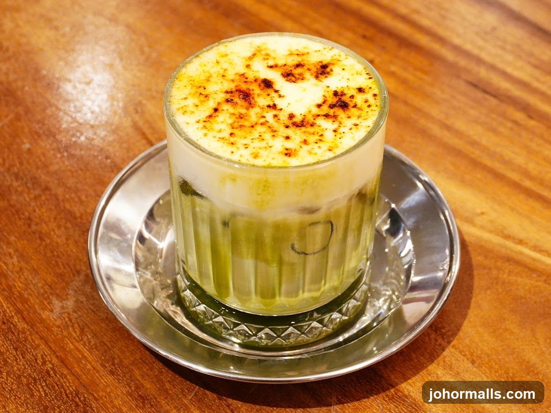 Matcha Drink with Torched Cream