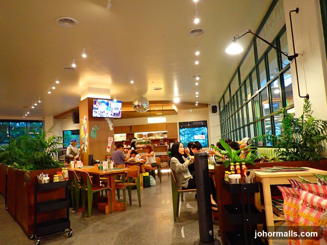 Interior of a restaurant with diners