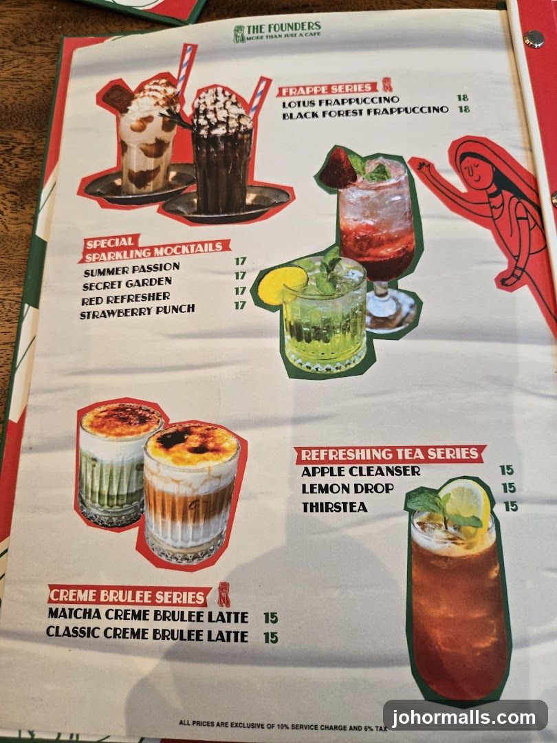 The Founders Menu