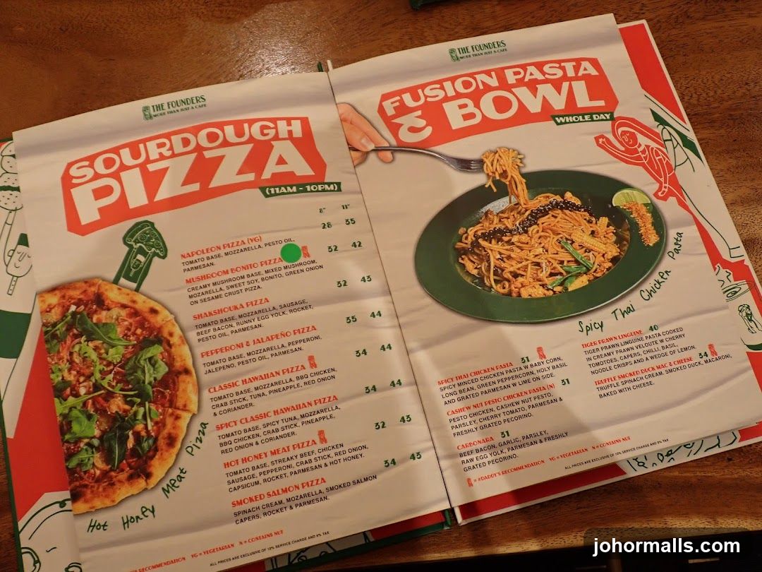 The Founders Menu