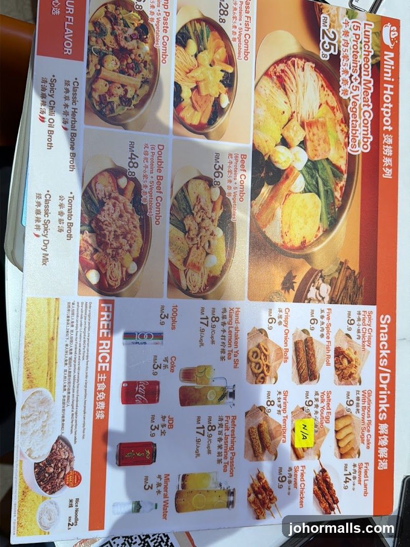 Mini Hotpot Menu