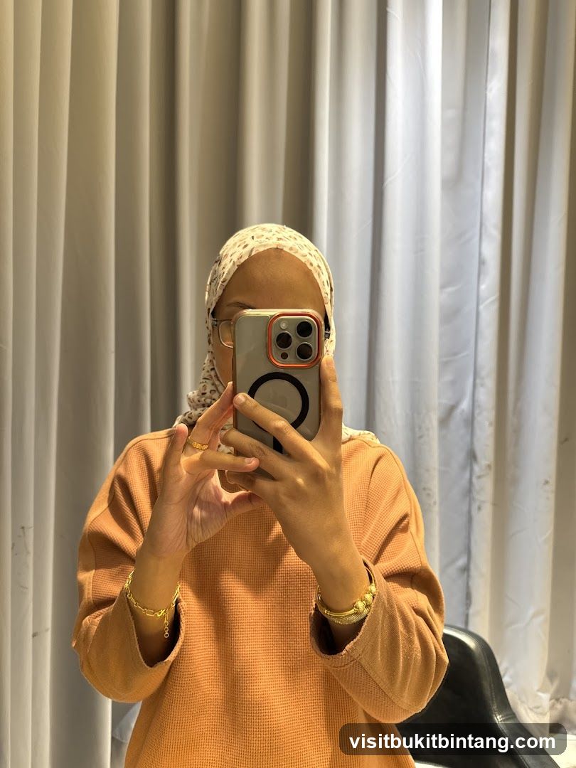 Woman taking a mirror selfie