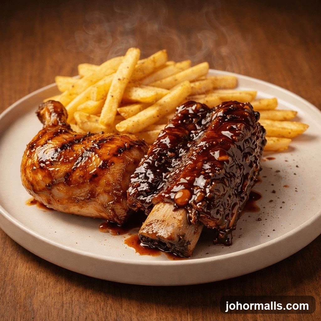 BBQ Ribs and Chicken with Fries