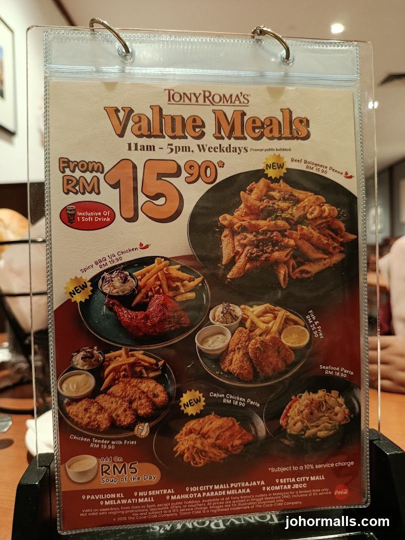 Tony Roma's Value Meals