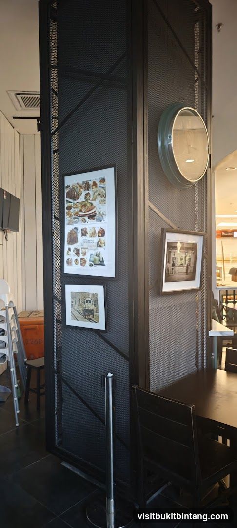 Restaurant Interior with Artwork and Clock