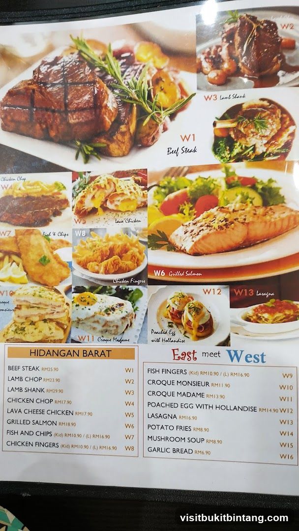 East meet West Menu