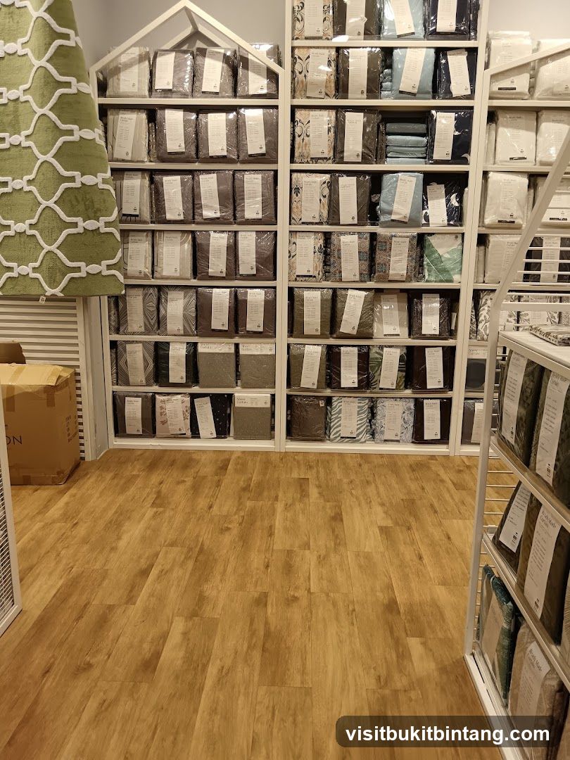Shelves of Packaged Bedding