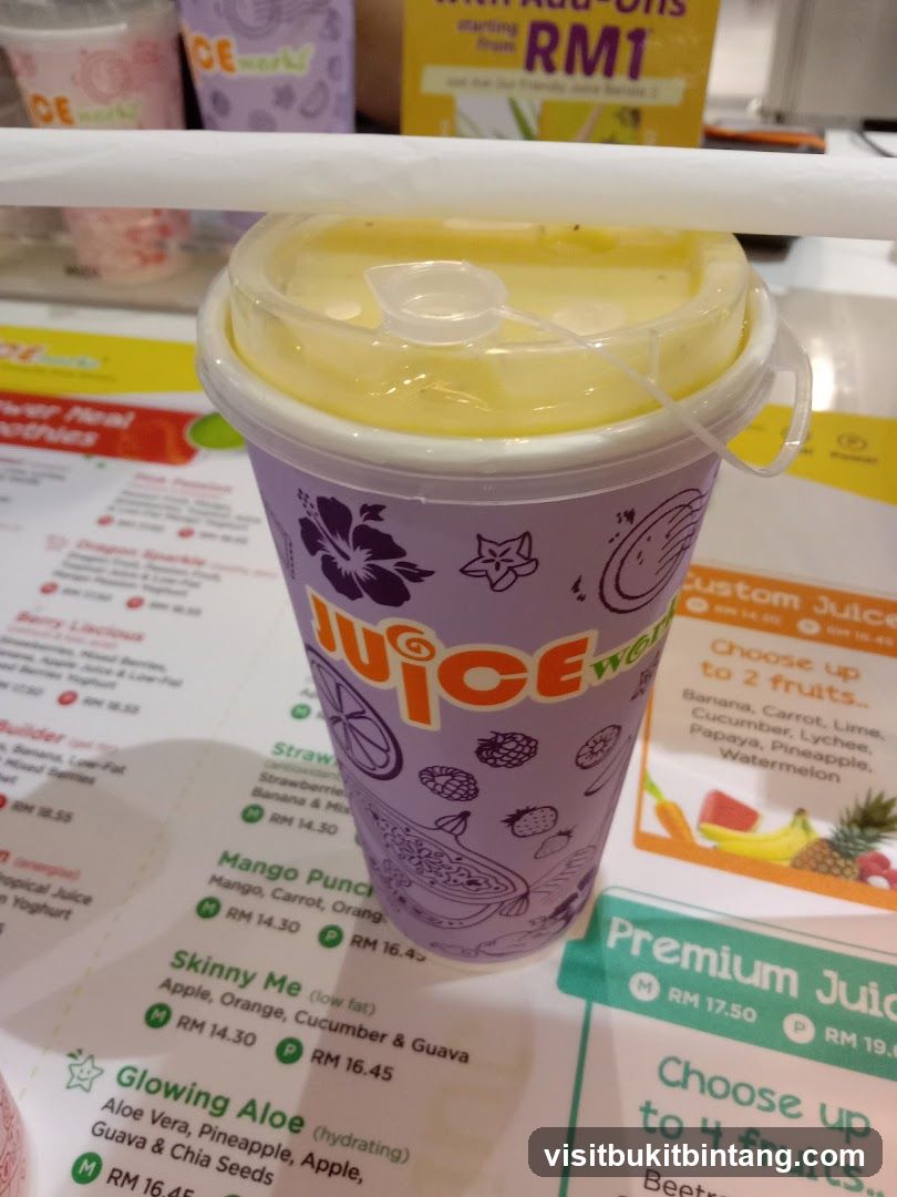 Juice Cup and Menu