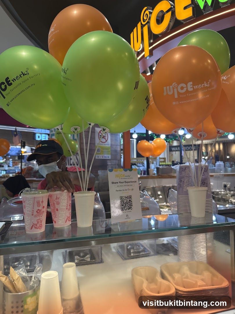 Juice Works Storefront with Balloons