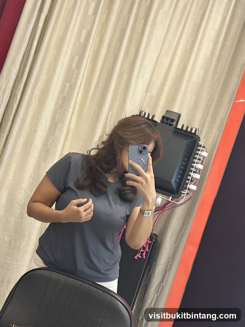 Woman taking a mirror selfie