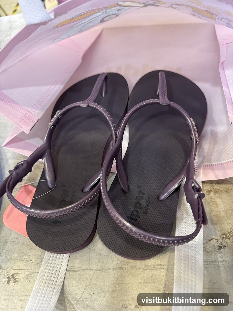 Purple Flip-Flops in a Bag