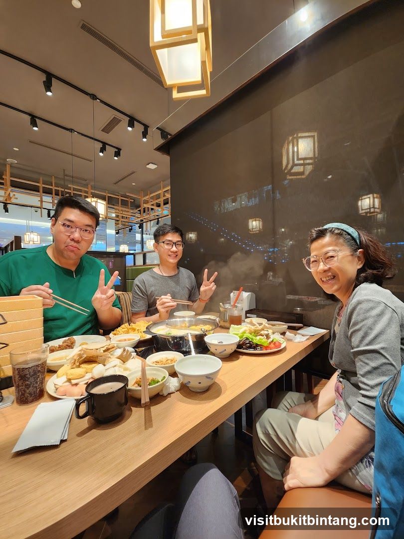 People enjoying a meal at a restaurant