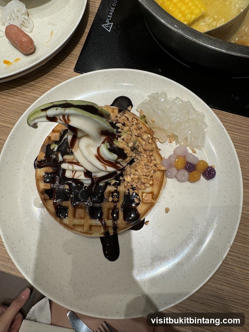 Waffle Dessert with Ice Cream