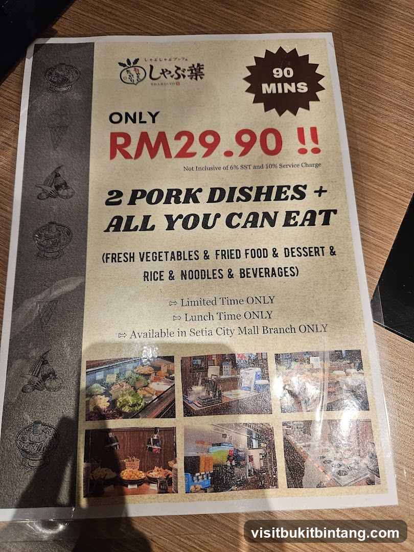 Shabu-Yo All You Can Eat Menu