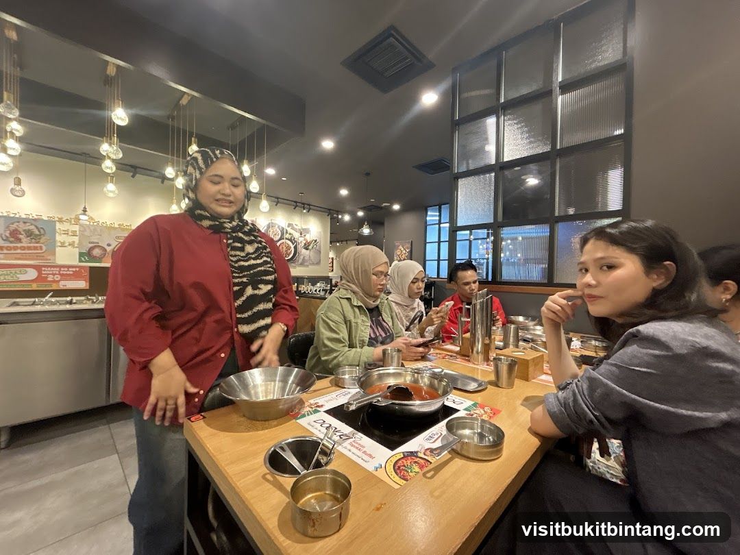 Diners at a Korean Restaurant