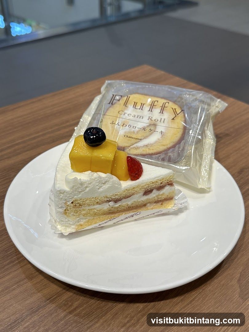 Slice of Cake with Cream Roll
