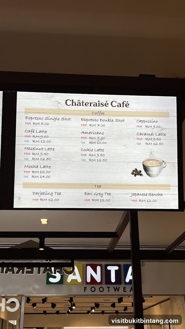 Châteraisé Café Menu