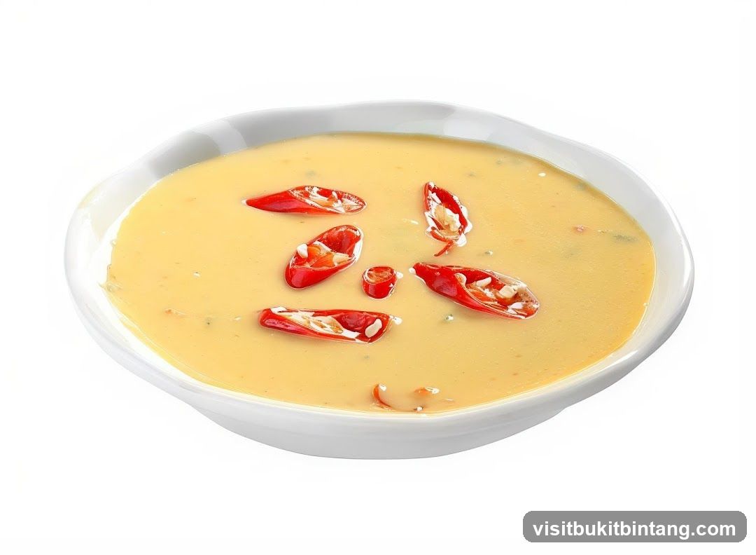 Creamy Soup with Chili Slices