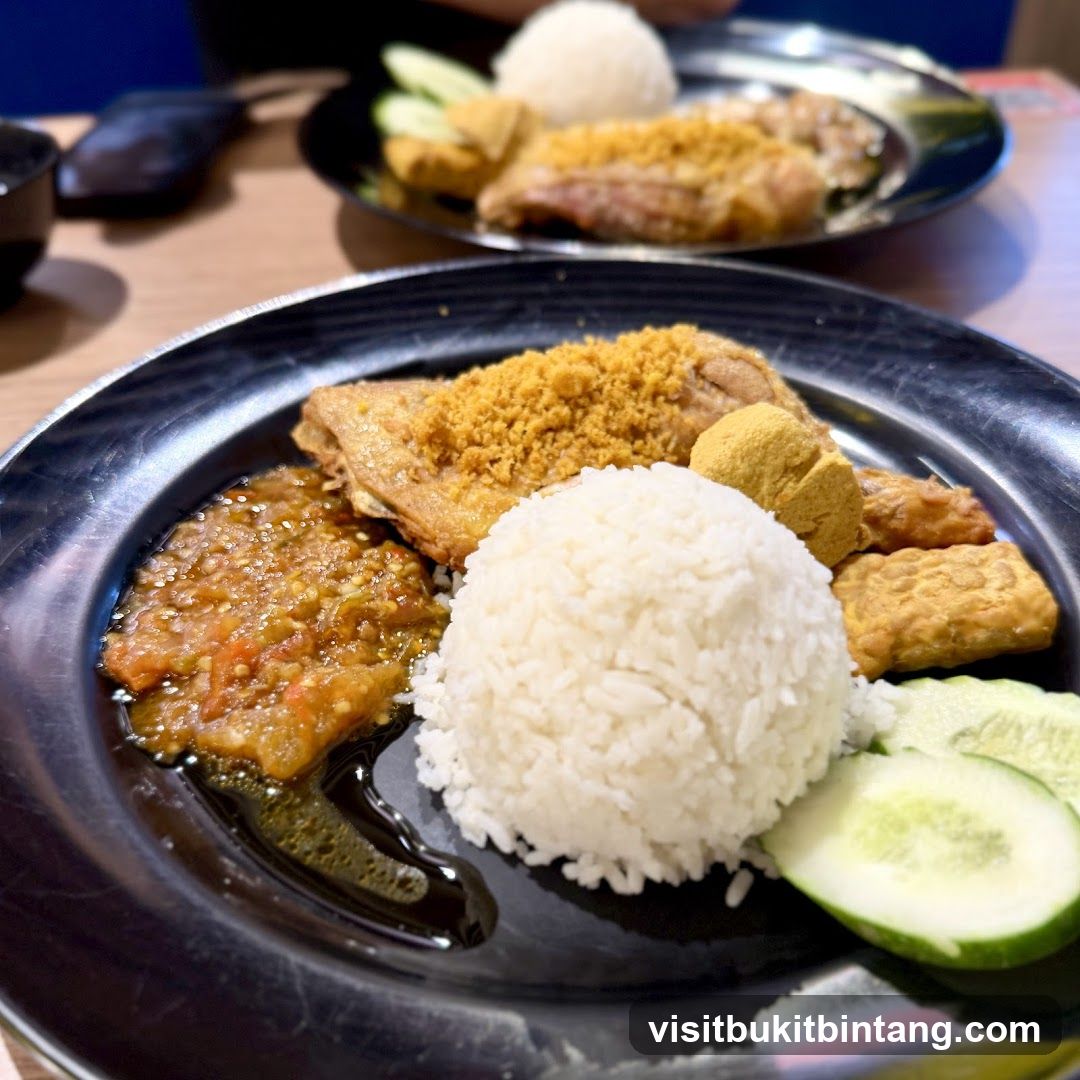 Fried Chicken with Rice and Sambal