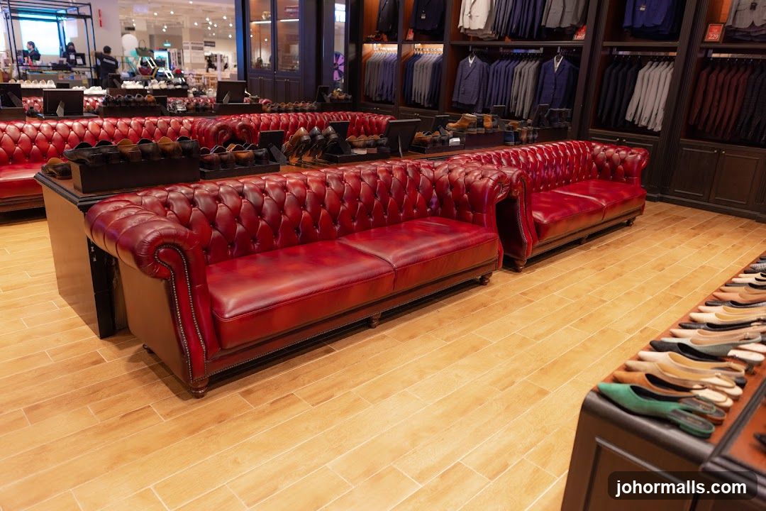 Store Interior with Seating and Merchandise