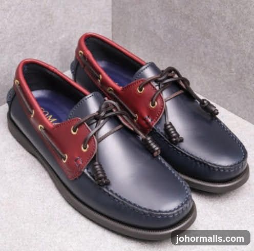 Navy and Burgundy Boat Shoes