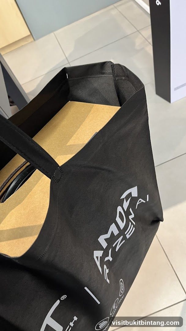Black Tote Bag with AMD Ryzen Logo