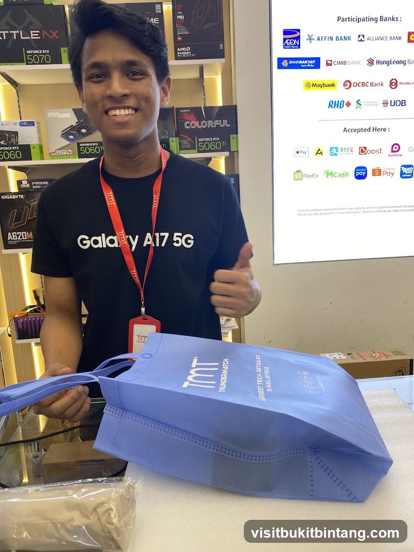 Man holding a shopping bag