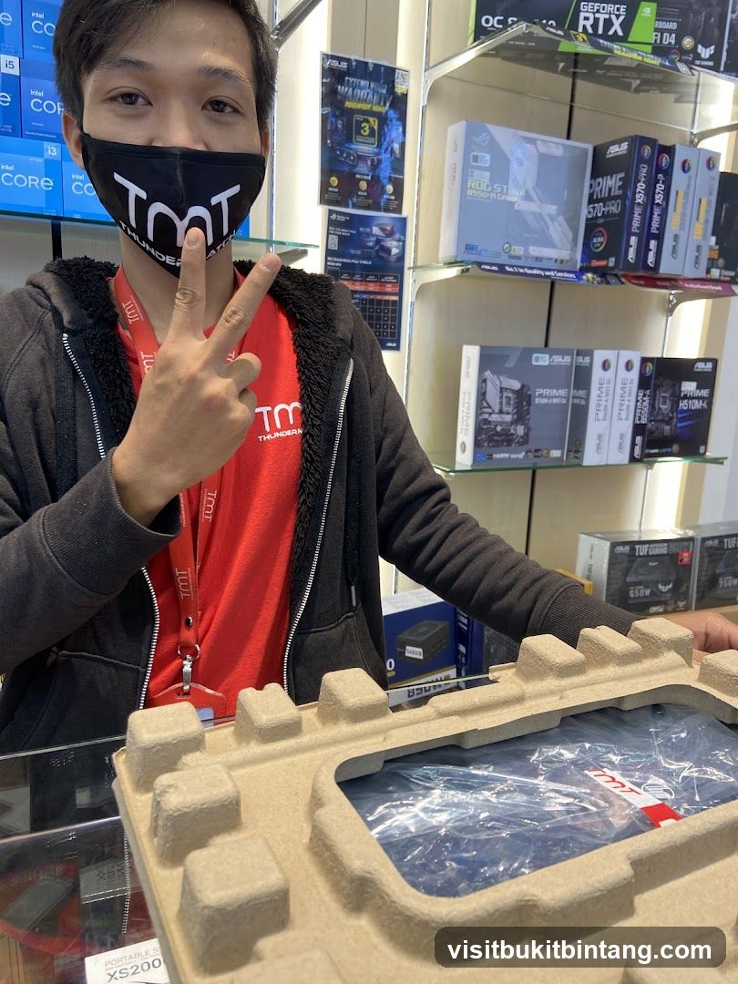 Man in TMT Mask and Red Shirt