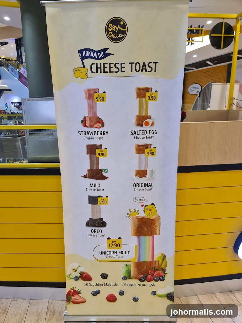 Hokkaido Cheese Toast Menu