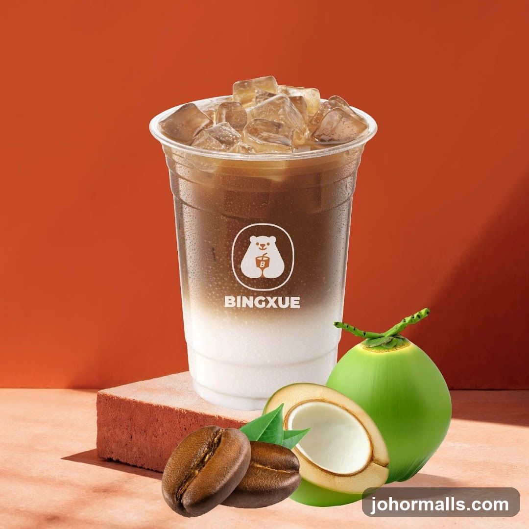 Iced Coffee Drink with Coconut and Coffee Beans