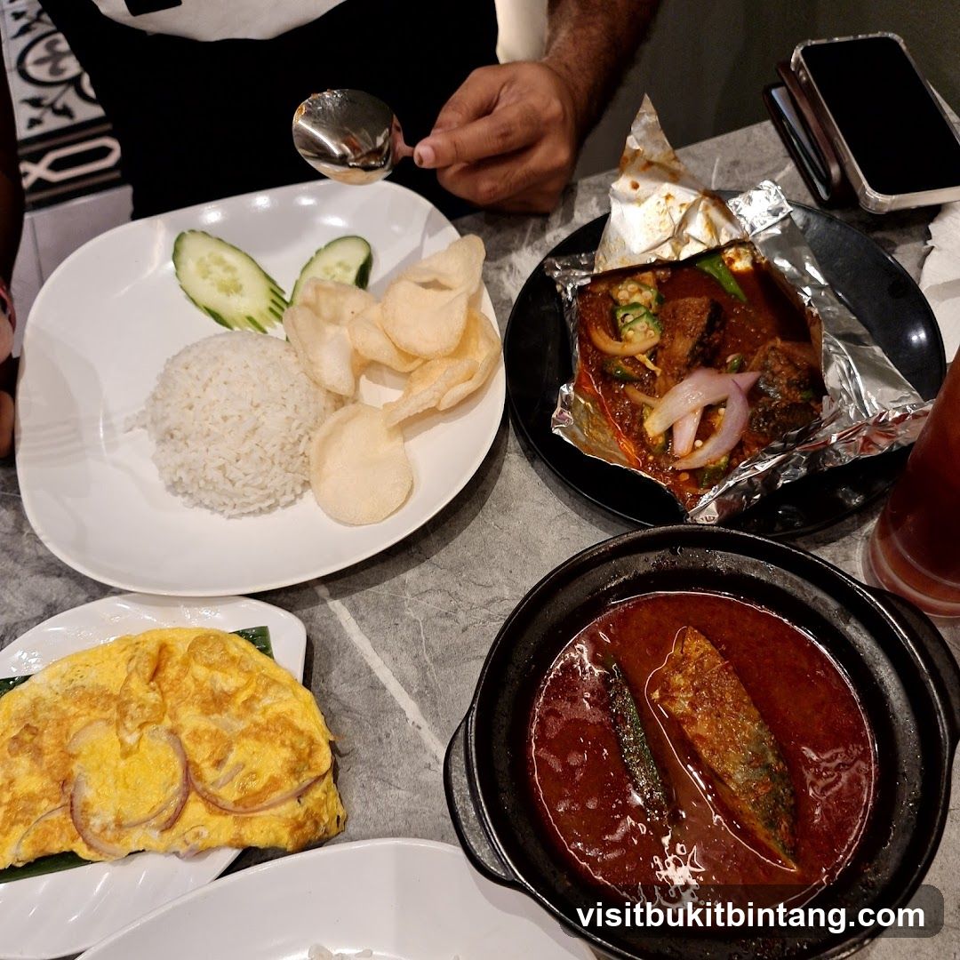 Meal with Rice and Fish Curry