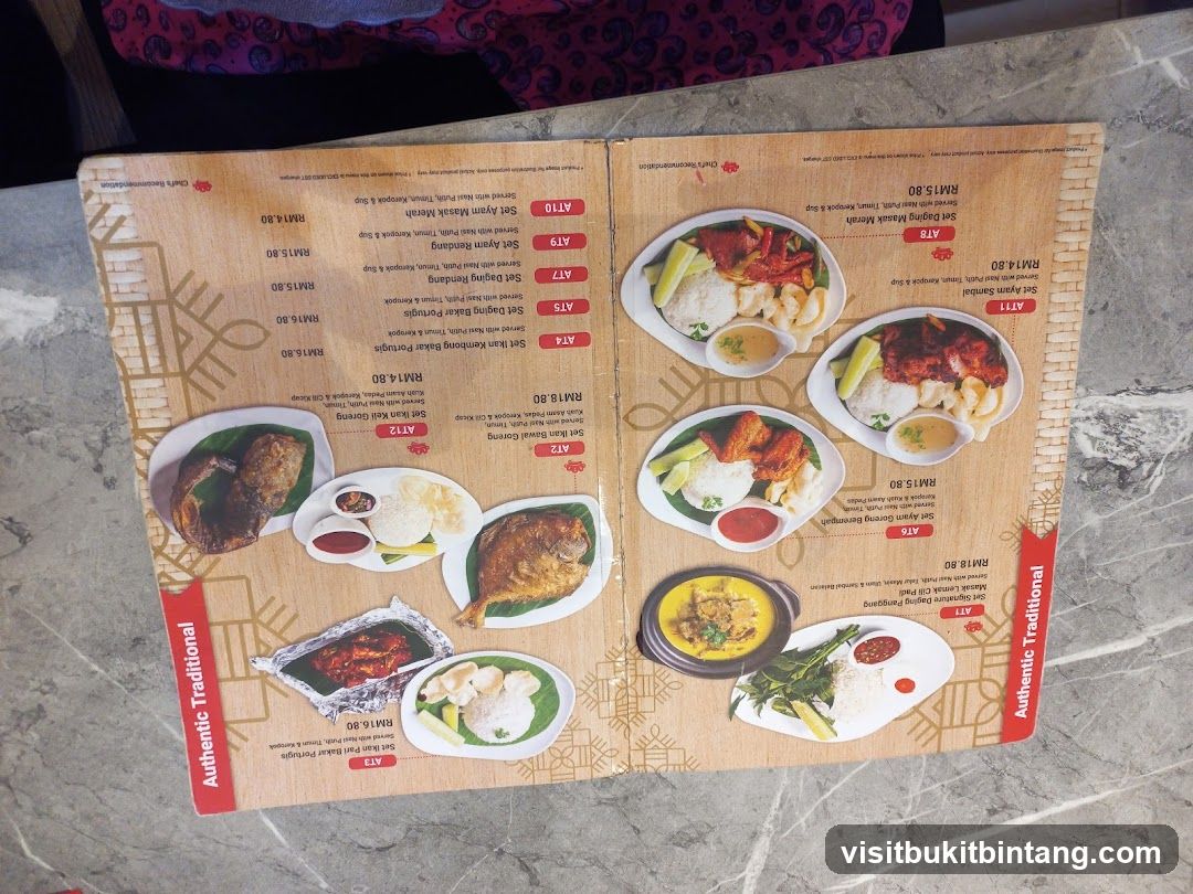Authentic Traditional Menu