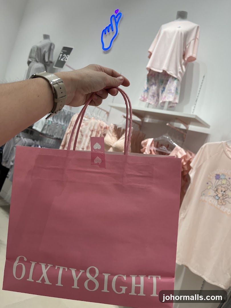 Pink Shopping Bag with Brand Name