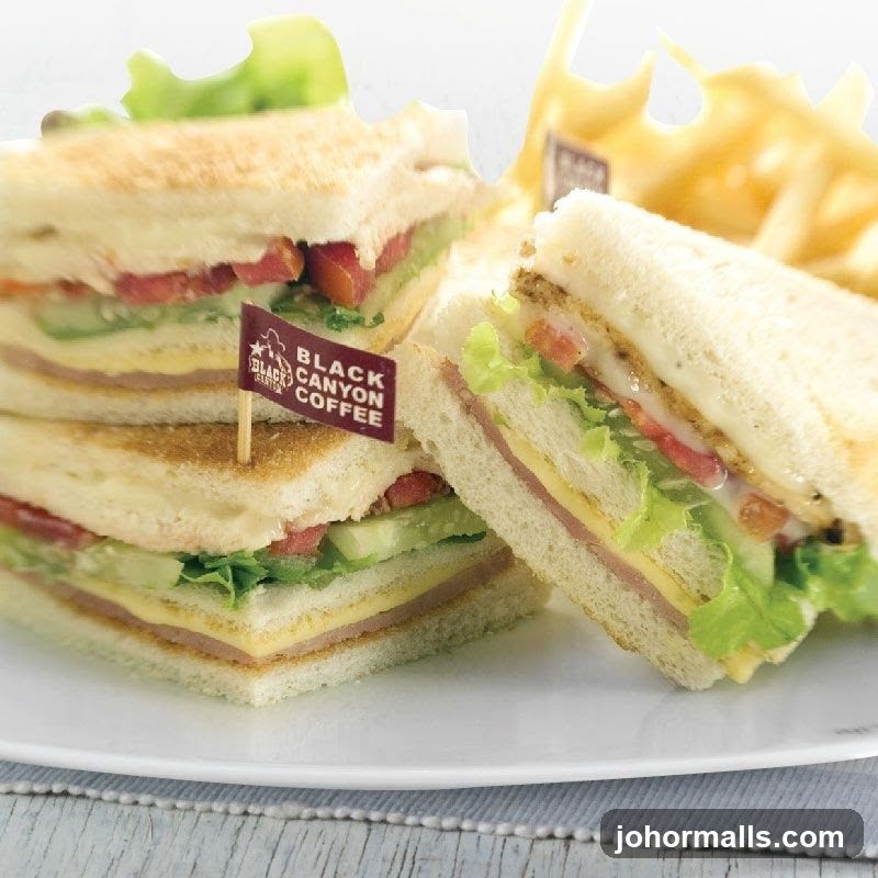 Sandwiches with Black Canyon Coffee flag