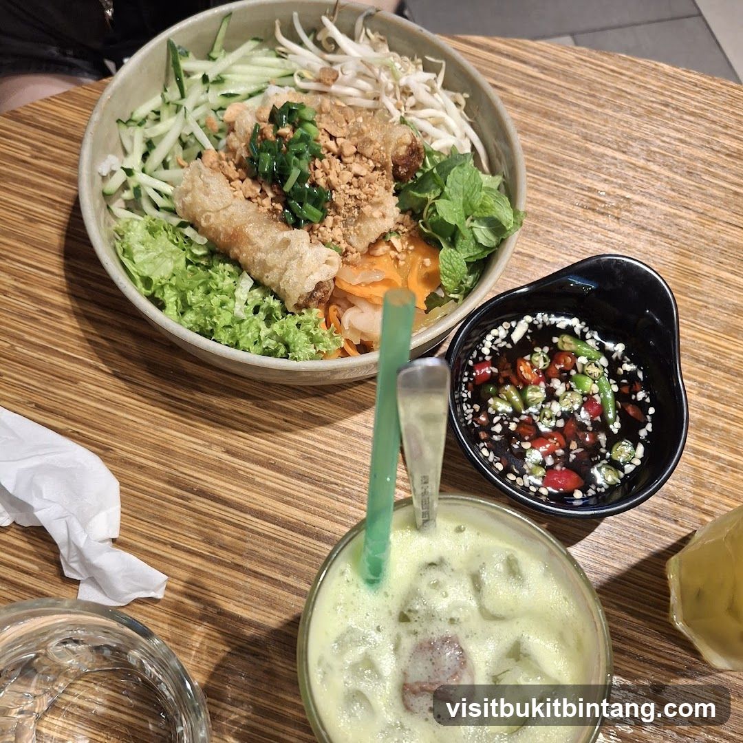 Vietnamese Noodle Bowl and Drink