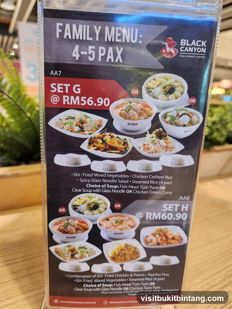 FAMILY MENU: 4-5 PAX
