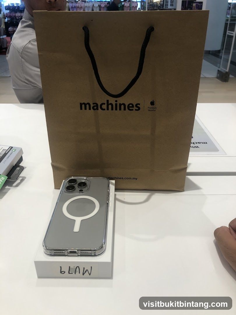 iPhone with MagSafe case and shopping bag