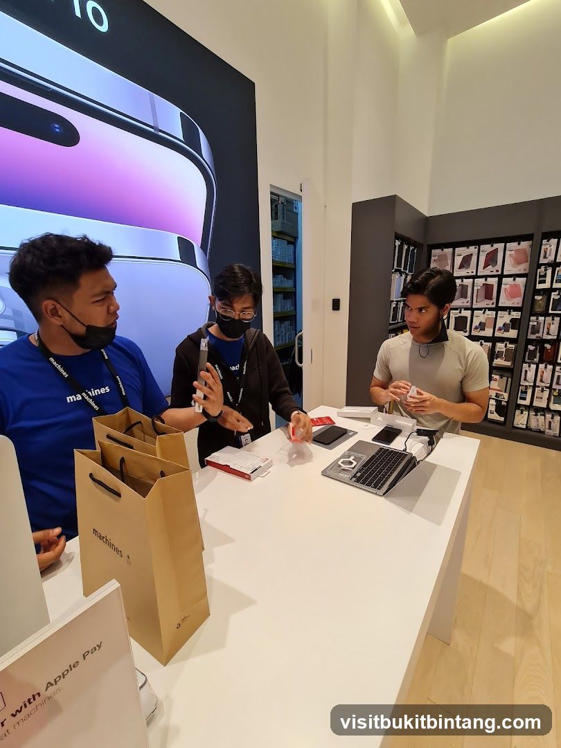 Store Interior with Customers and Staff