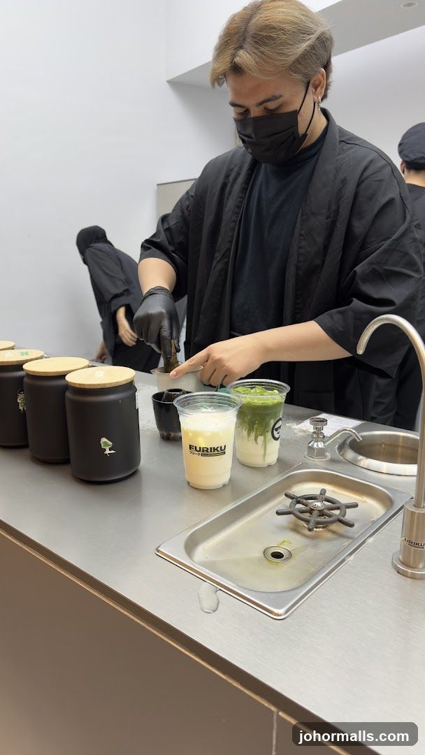 Barista preparing drinks