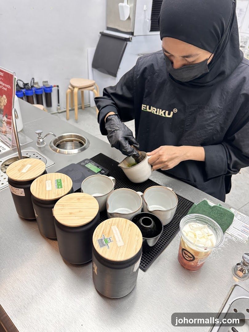 Barista preparing a drink