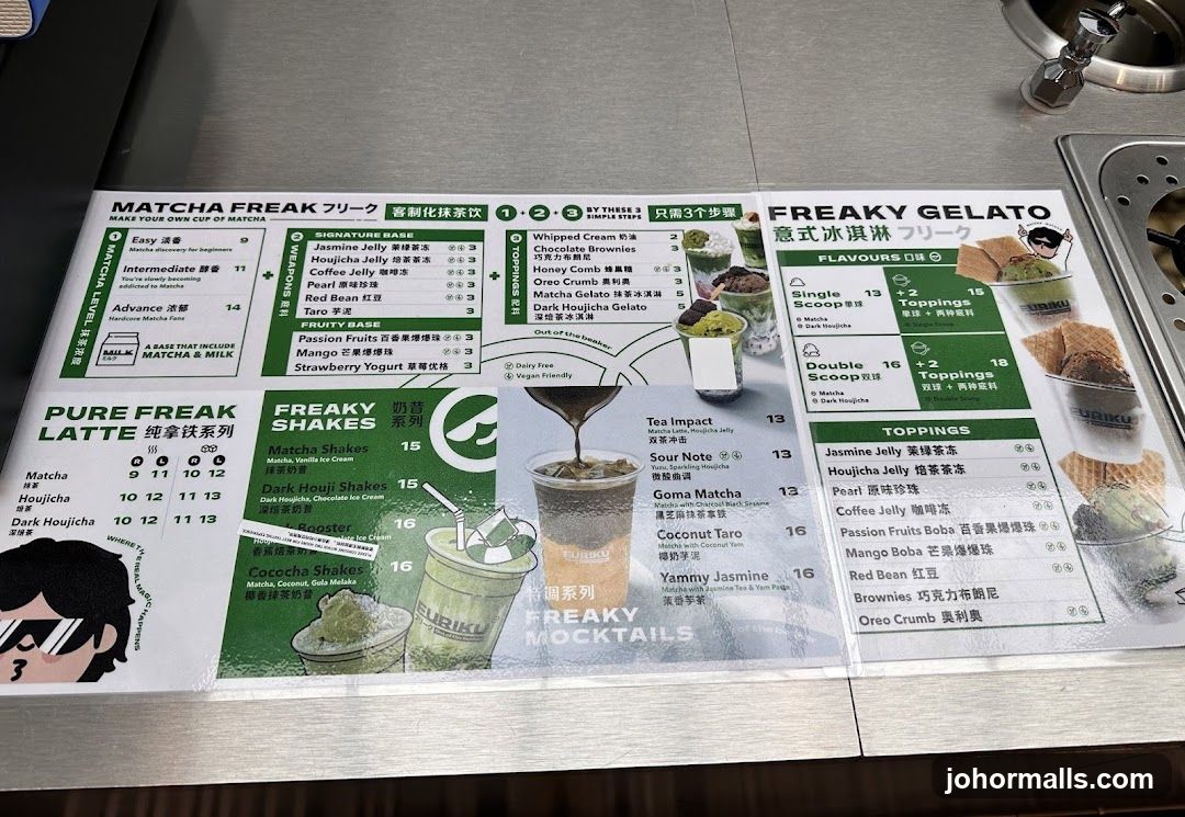 Matcha Freak Menu