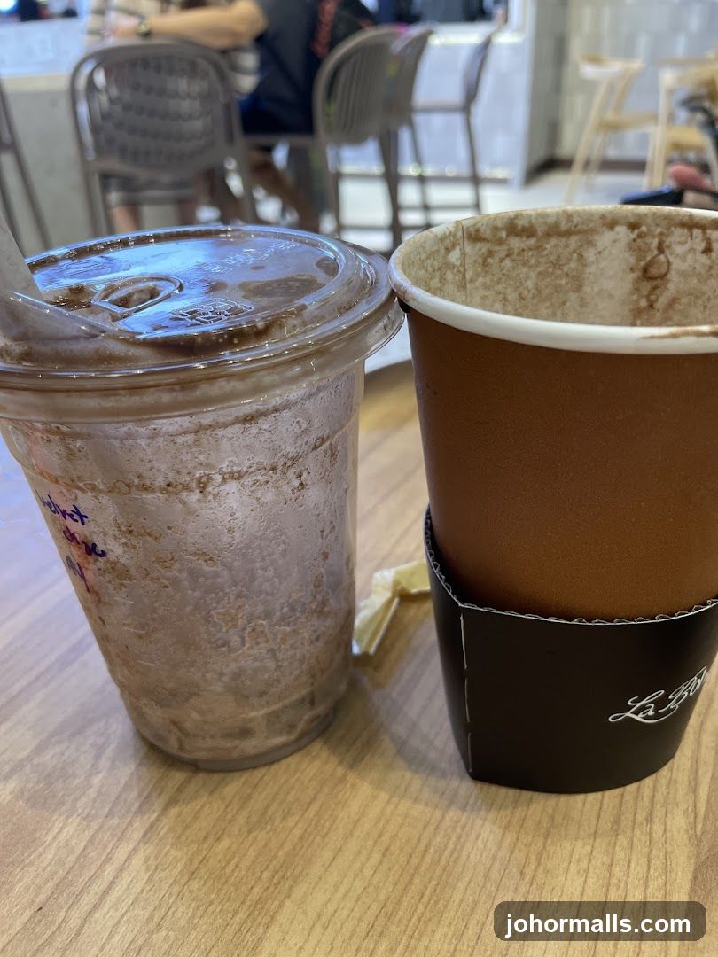 Two drinks on a table