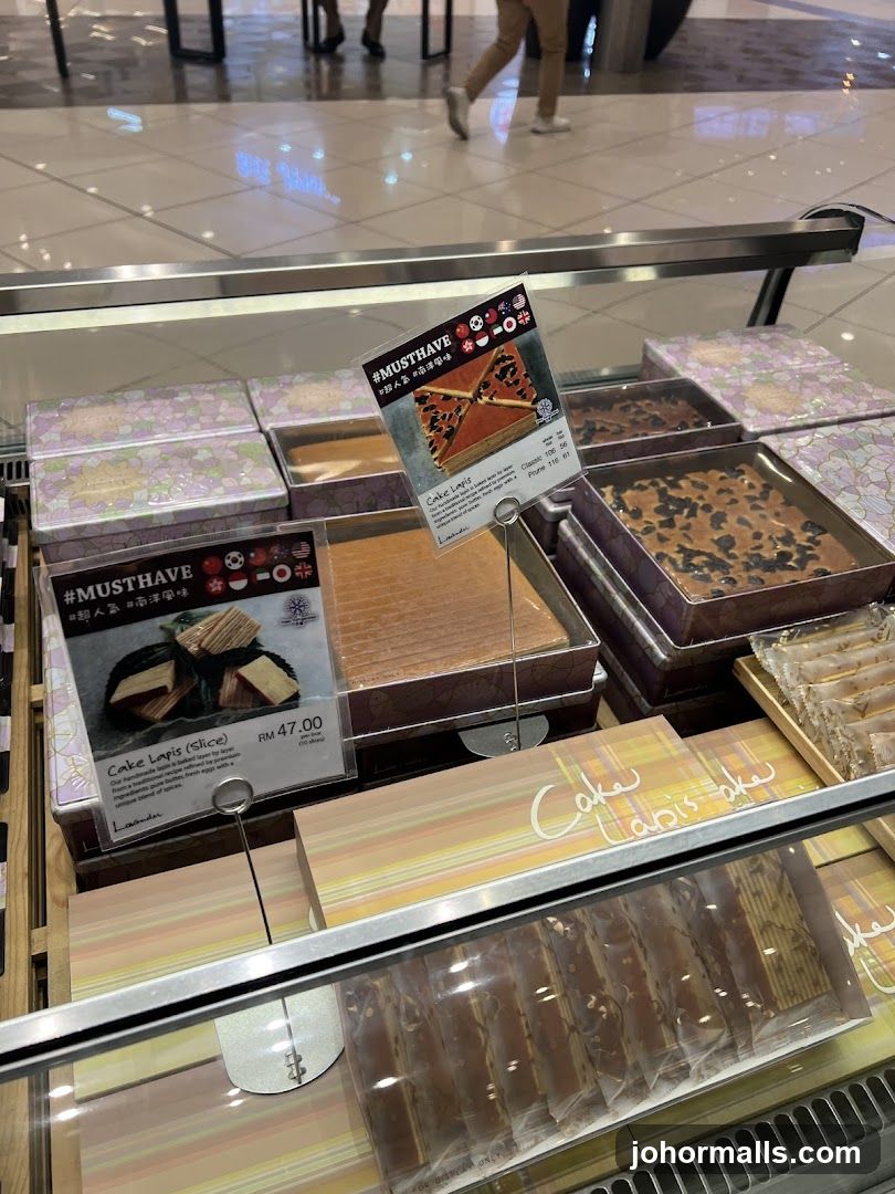 Cakes in a Display Case
